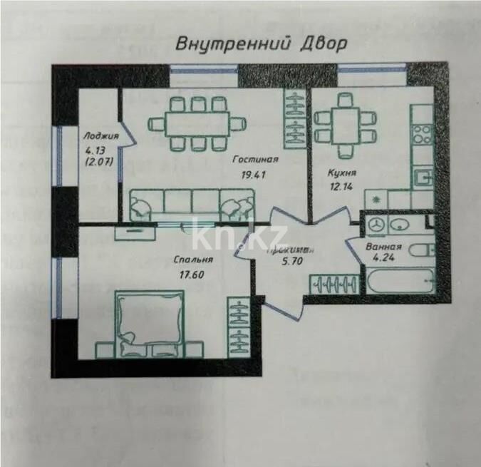Продажа 2-комнатной квартиры, 61.5 м² - Продажа квартир в Казахстане - страница 164 фото 1 из 1