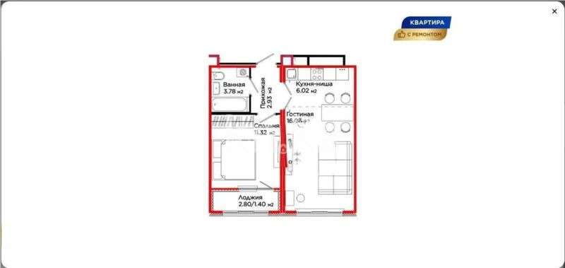 Продажа 2-комнатной квартиры, 41.48 м² - Продажа квартир от собственников в Астане - страница 43 фото 1 из 1