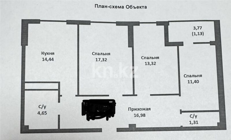 Продажа 3-комнатной квартиры, 89 м² - Продажа квартир в монолитно-каркасном доме в Караганде - страница 5 фото 10 из 10