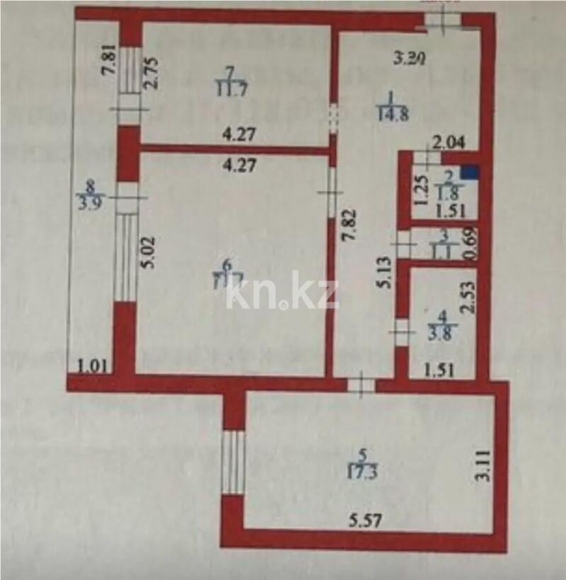 Продажа 2-комнатной квартиры, 75.8 м² - Продажа квартир в кирпичном доме в Астане - страница 2 фото 5 из 5