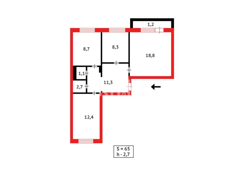 Продажа 3-комнатной квартиры, 64 м² - Продажа квартир в Караганде - страница 21 фото 12 из 12