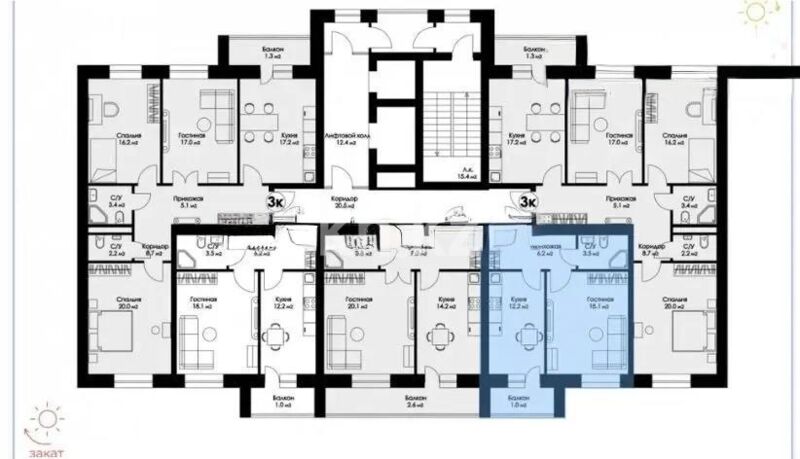 Продажа 1-комнатной квартиры, 43.5 м² - Продажа однокомнатных квартир в Астане - страница 2 фото 2 из 2