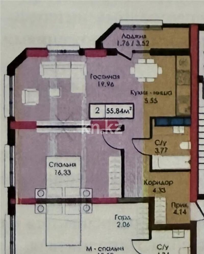 Продажа 2-комнатной квартиры, 59 м² - Продажа двухкомнатных квартир в р-не Нура Астаны - страница 27 фото 2 из 2