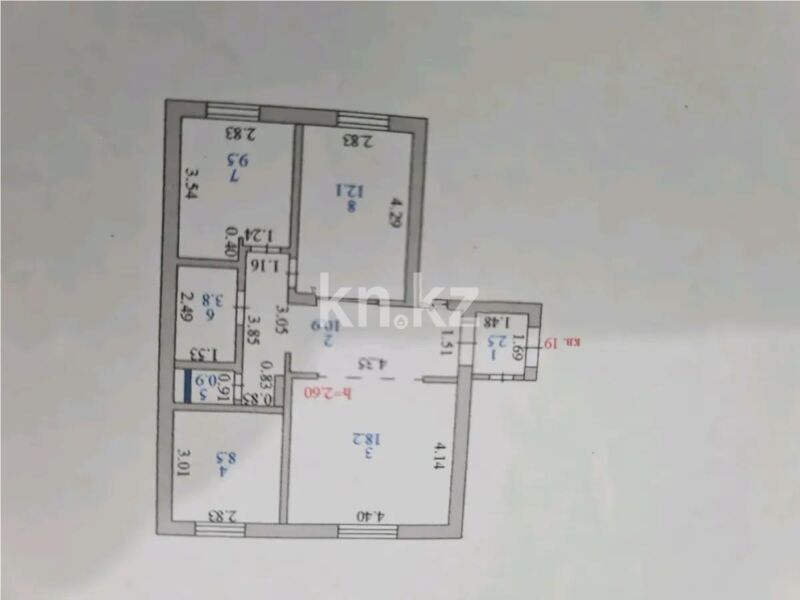 Продажа 3-комнатной квартиры, 66.4 м² - Продажа квартир в блочном доме в Казахстане - страница 164 фото 1 из 1