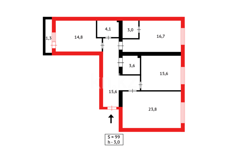Продажа 3-комнатной квартиры, 98.5 м² - Продажа квартир в Кокшетау фото 15 из 15