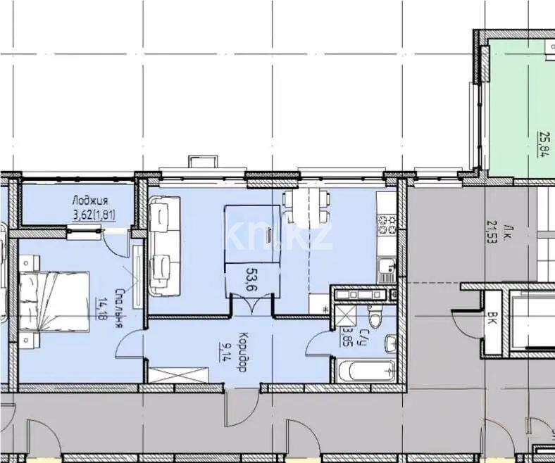 Продажа 2-комнатной квартиры, 52.3 м² - Продажа квартир в Казахстане - страница 13 фото 1 из 1