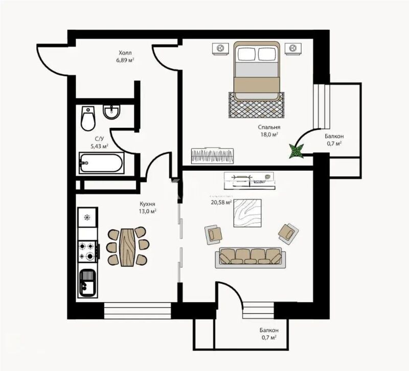 Продажа 2-комнатной квартиры, 64.13 м² - Продажа двухкомнатных квартир в Бостандыкском р-не Алматы - страница 36 фото 3 из 3