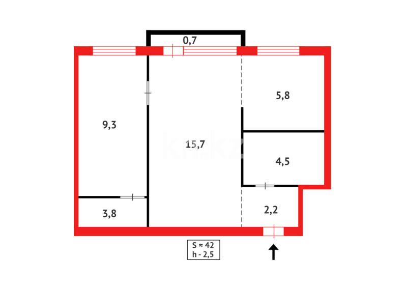 Продажа 2-комнатной квартиры, 42 м² - Продажа двухкомнатных квартир в Городе Караганды - страница 12 фото 11 из 11