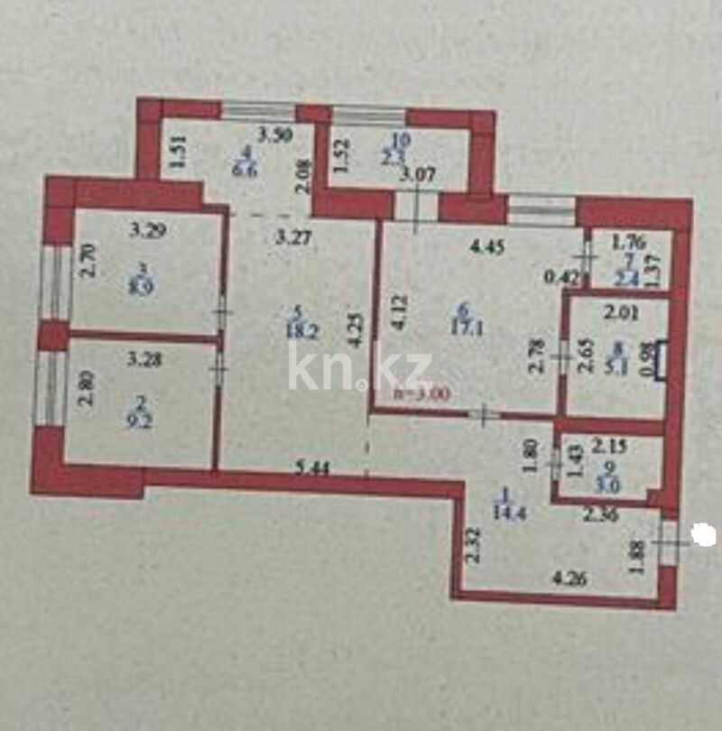 Продажа 4-комнатной квартиры, 90 м² - Продажа четырехкомнатных квартир в кирпичном доме в Казахстане - страница 10 фото 24 из 25