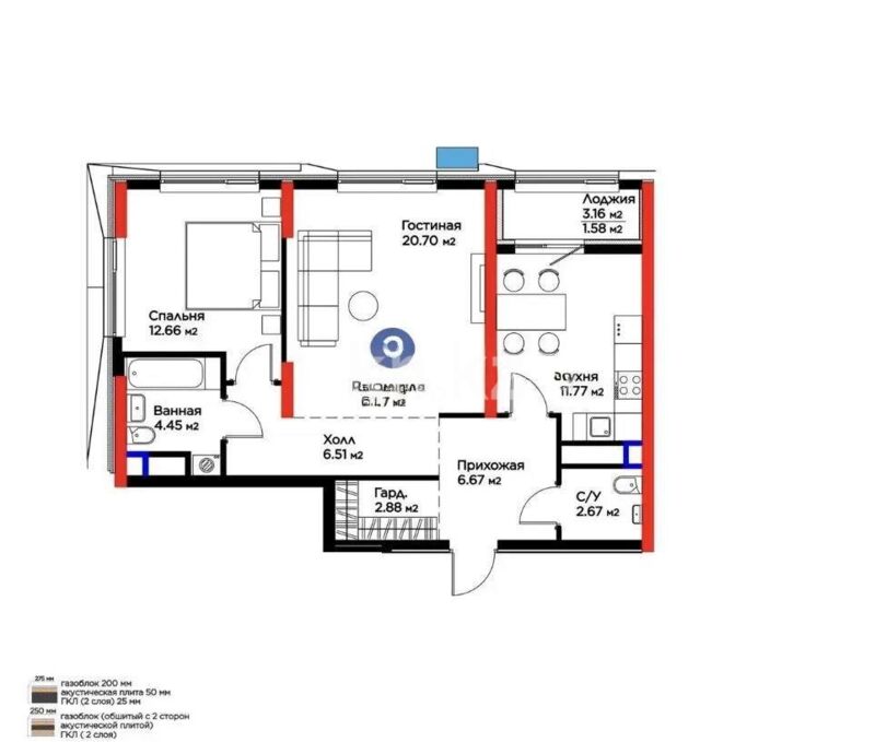 Продажа 2-комнатной квартиры, 70 м² - Продажа квартир в блочном доме в Астане фото 1 из 1