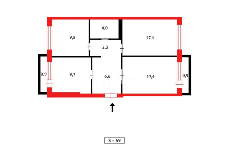 Продажа 3-комнатной квартиры, 67 м² - Продажа трехкомнатных квартир в панельном доме в Абае фото 7 из 7