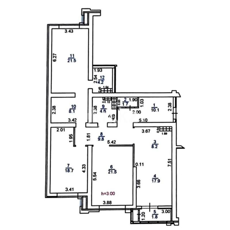 Продажа 3-комнатной квартиры, 128.1 м² - Продажа трехкомнатных квартир в монолитно-каркасном доме в Алматы - страница 75 фото 1 из 1