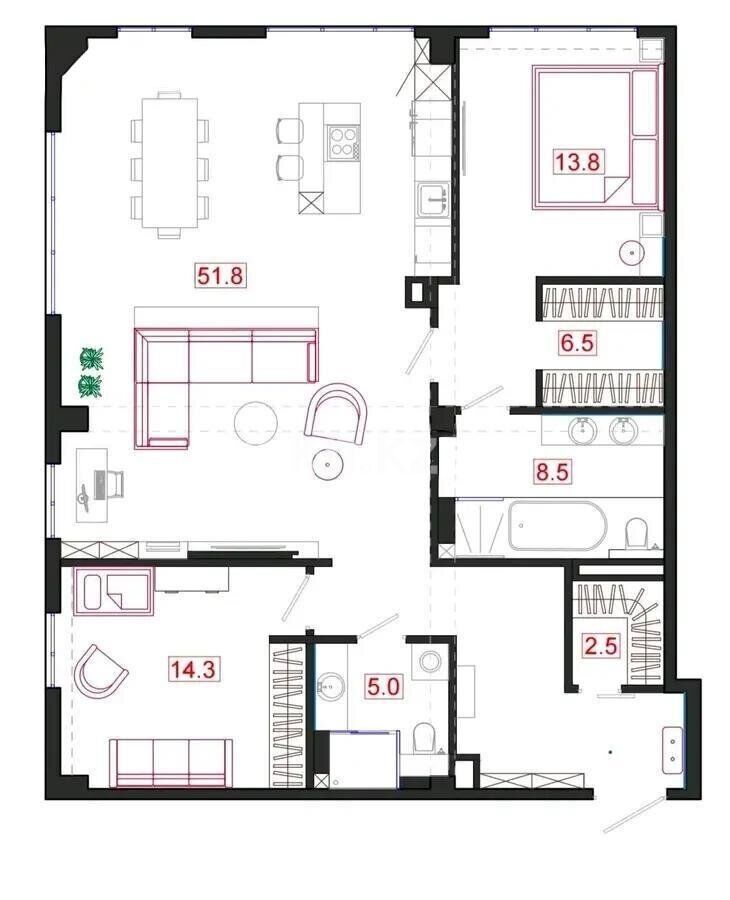 Продажа 3-комнатной квартиры, 115 м² - Продажа квартир в новостройках Алматы без посредников фото 7 из 7