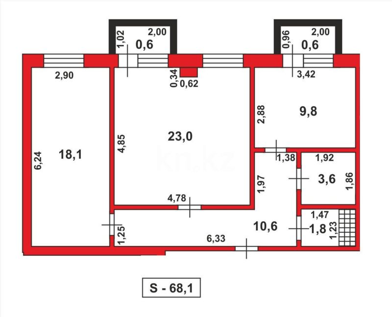 Продажа 2-комнатной квартиры, 69 м² - Продажа двухкомнатных квартир в Казахстане - страница 3 фото 19 из 19