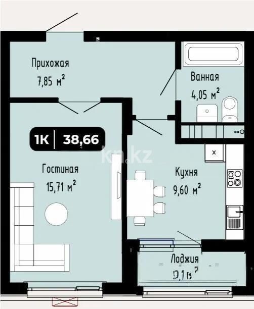 Продажа 1-комнатной квартиры, 40 м² - Продажа квартир в Казахстане - страница 34 фото 1 из 1
