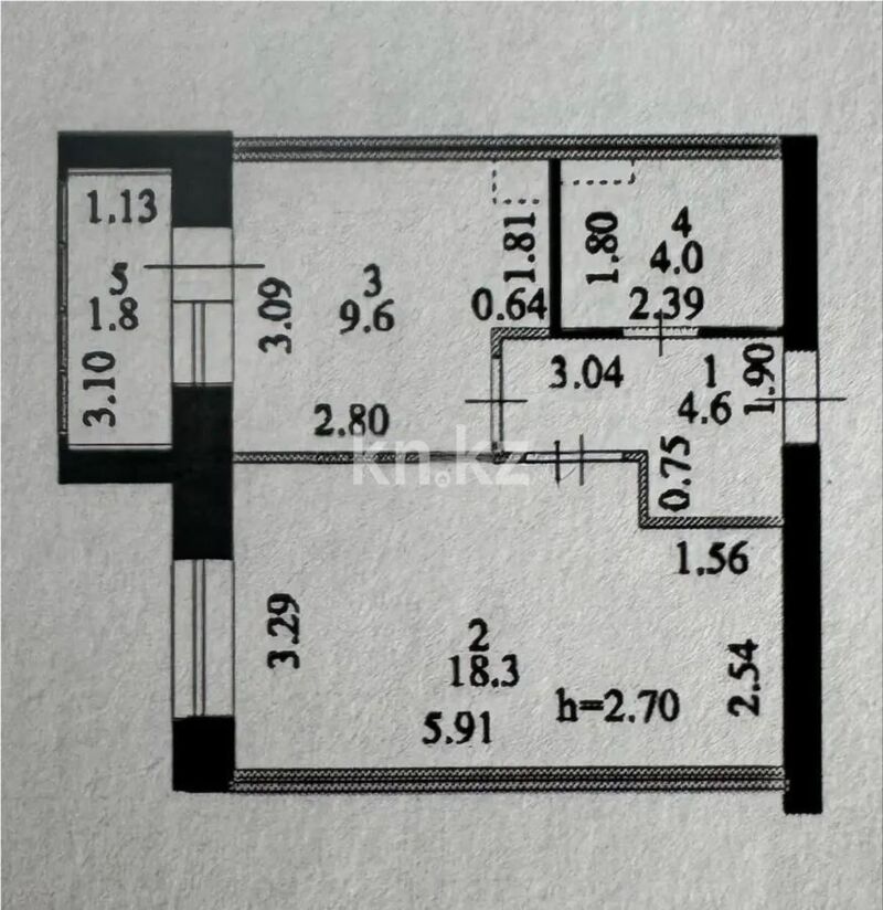 Продажа 1-комнатной квартиры, 38.3 м² - Продажа однокомнатных квартир в Астане - страница 19 фото 3 из 3