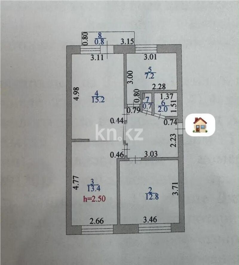 Продажа 3-комнатной квартиры, 59.8 м² - Продажа квартир в блочном доме в Казахстане фото 6 из 6