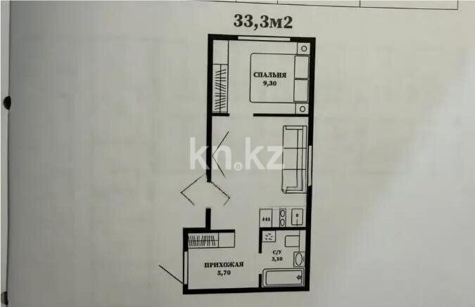Продажа 2-комнатной квартиры, 33.3 м² - Продажа квартир в р-не Нура Астаны фото 1 из 1