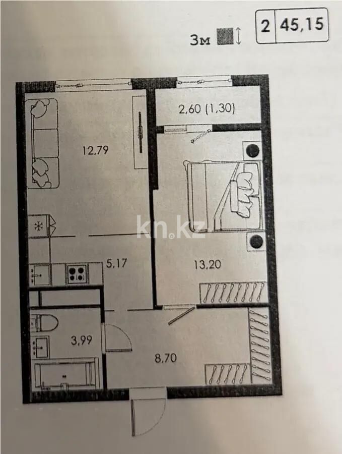Продажа 2-комнатной квартиры, 45.15 м² - Продажа квартир от собственников в Алматы - страница 35 фото 1 из 1