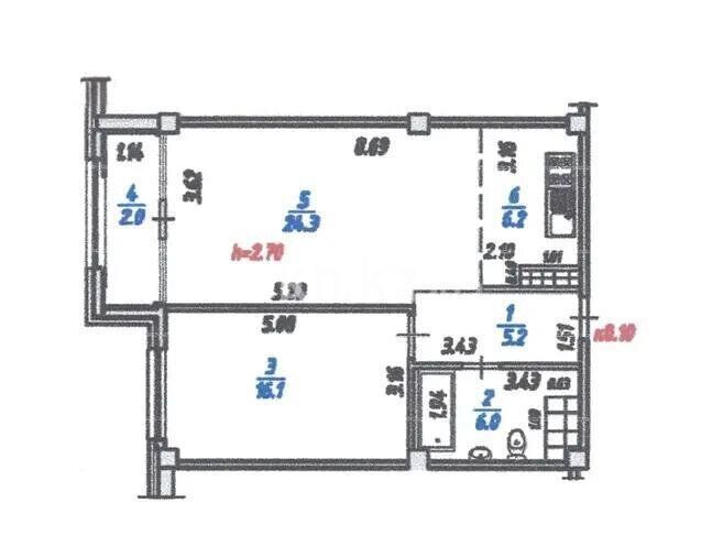 Продажа 2-комнатной квартиры, 59.8 м² - Продажа двухкомнатных квартир от собственников в Казахстане - страница 6 фото 5 из 5