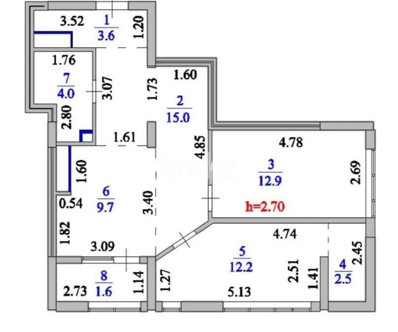 Продажа 3-комнатной квартиры, 61.5 м² - Продажа трехкомнатных квартир в блочном доме в Казахстане - страница 49 фото 6 из 6