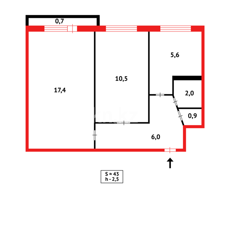 Продажа 2-комнатной квартиры, 44 м² - Продажа двухкомнатных квартир в Майкудуке Караганды - страница 12 фото 8 из 8