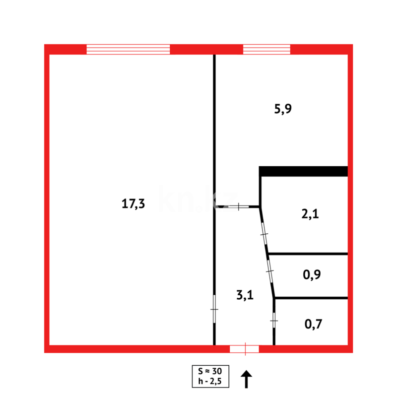 Продажа 1-комнатной квартиры, 29 м² - Продажа квартир в Пришахтинске Караганды - страница 5 фото 8 из 8