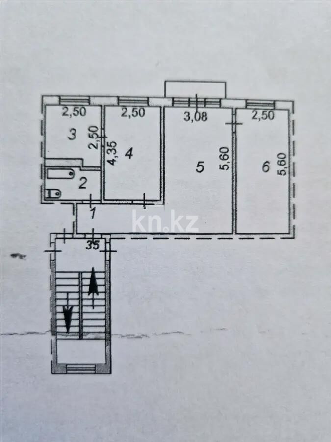 Продажа 3-комнатной квартиры, 58 м² - Продажа трехкомнатных квартир в панельном доме в Караганде - страница 5 фото 7 из 7