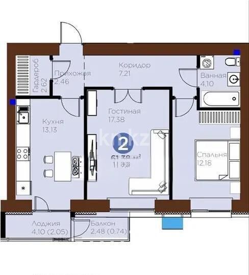 Продажа 2-комнатной квартиры, 62 м² - Продажа двухкомнатных квартир в р-не Есиль Астаны - страница 46 фото 1 из 1
