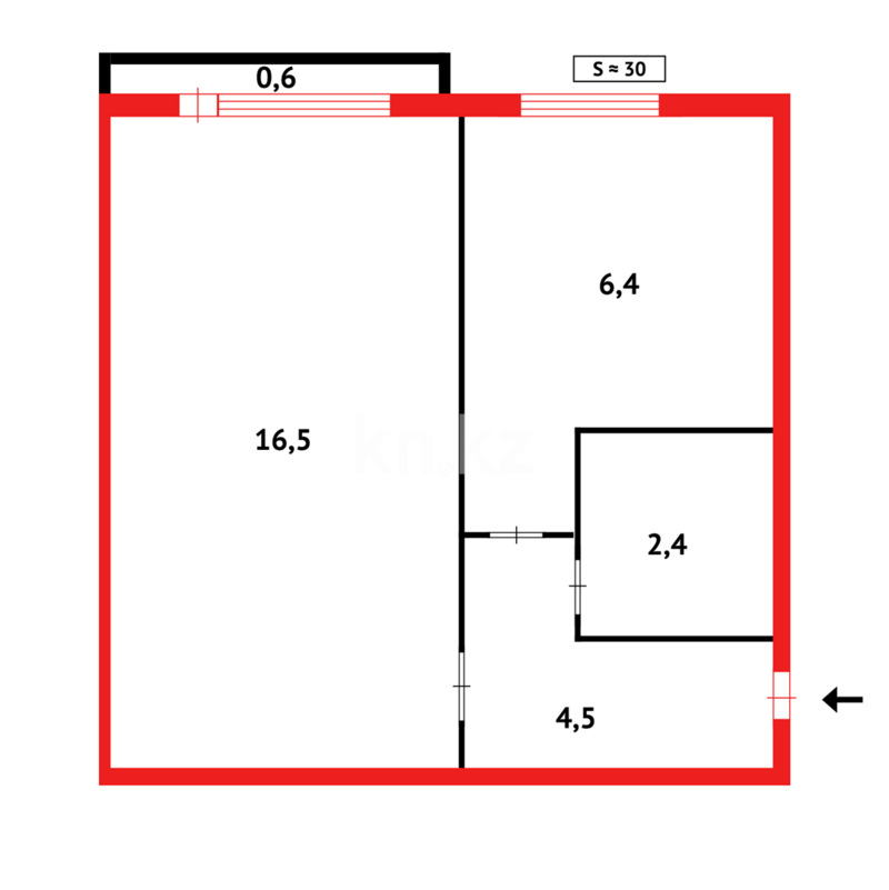 Продажа 1-комнатной квартиры, 31 м² - Продажа квартир в районе Михайловка в Караганде фото 9 из 9