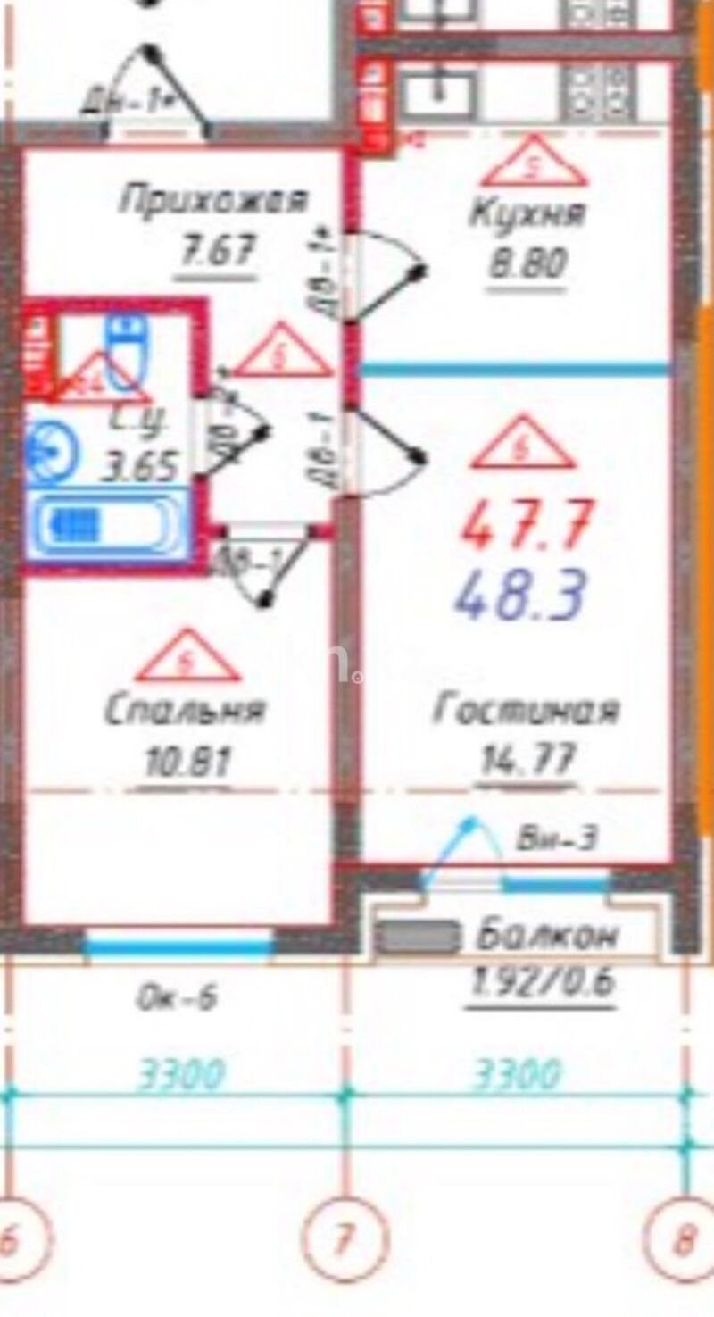 Продажа 1-комнатной квартиры, 47.9 м² - Продажа однокомнатных квартир в Турксибском р-не Алматы - страница 7 фото 10 из 10
