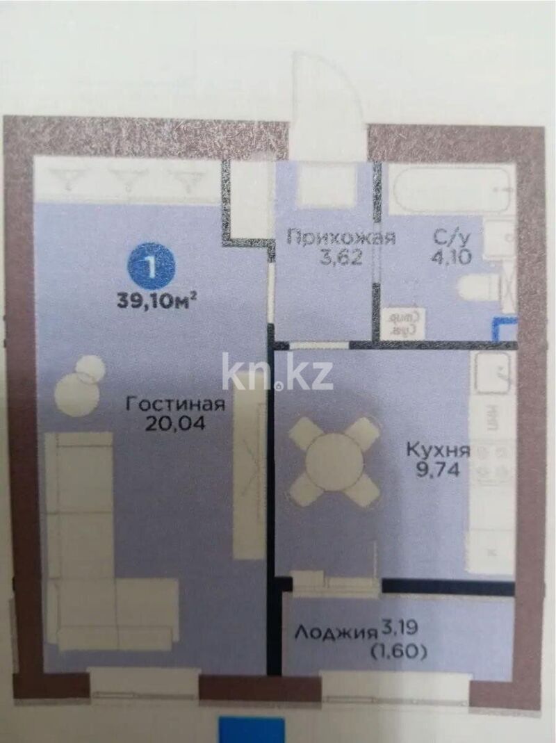 Продажа 1-комнатной квартиры, 39.1 м² - Продажа однокомнатных квартир от собственников в Астане - страница 26 фото 1 из 1