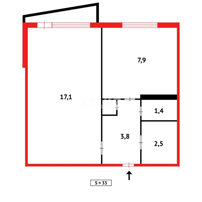 Продажа 1-комнатной квартиры, 33 м² - Продажа однокомнатных квартир в Казахстане фото 10 из 10