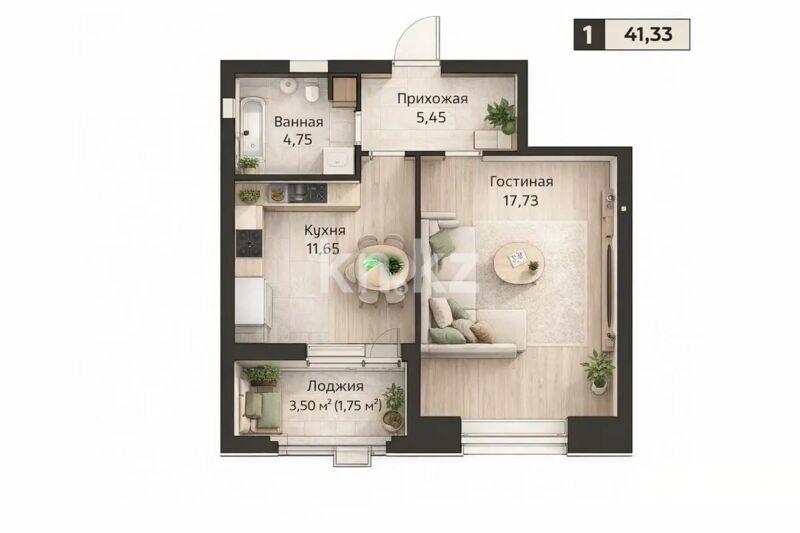 Продажа 2-комнатной квартиры, 41.33 м² - Продажа квартир в кирпичном доме в Астане - страница 35 фото 2 из 2