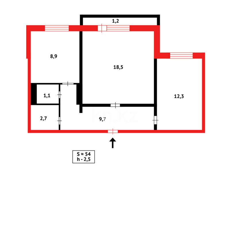 Продажа 2-комнатной квартиры, 54 м² - Продажа двухкомнатных квартир в Майкудуке Караганды - страница 19 фото 15 из 15