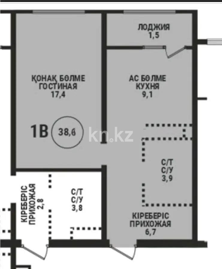 Продажа 1-комнатной квартиры, 38.6 м² - Продажа однокомнатных квартир от собственников в Алматы - страница 31 фото 1 из 1