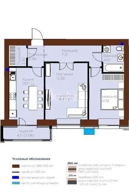 Продажа 2-комнатной квартиры, 62 м² - Продажа двухкомнатных квартир в р-не Есиль Астаны - страница 40 фото 3 из 3
