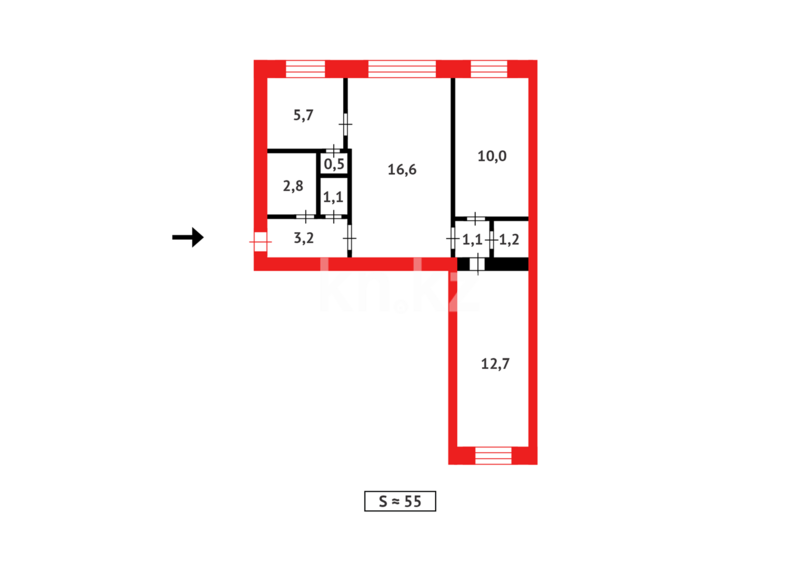 Продажа 3-комнатной квартиры, 55 м² - Продажа трехкомнатных квартир в Майкудуке Караганды - страница 11 фото 11 из 11