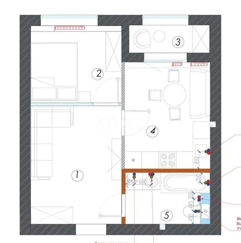 Продажа 1-комнатной квартиры, 41 м² - Продажа однокомнатных квартир в кирпичном доме в Казахстане - страница 18 фото 1 из 9