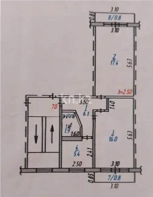 Продажа 2-комнатной квартиры, 49 м² - Недвижимость в Темиртау фото 4 из 4