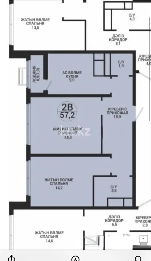 Продажа 2-комнатной квартиры, 60 м² - Продажа двухкомнатных квартир в блочном доме в Казахстане - страница 66 фото 1 из 1