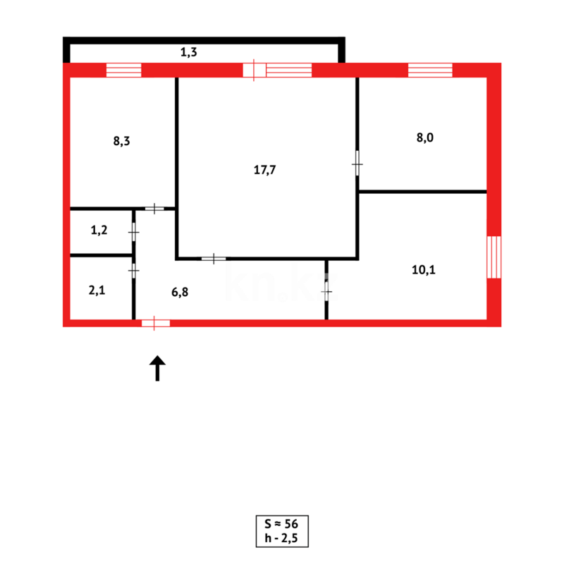 Продажа 3-комнатной квартиры, 56 м² - Продажа квартир в блочном доме в Казахстане - страница 208 фото 16 из 16