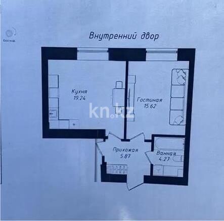 Продажа 1-комнатной квартиры, 45 м² - Продажа квартир в Казахстане - страница 25 фото 1 из 1