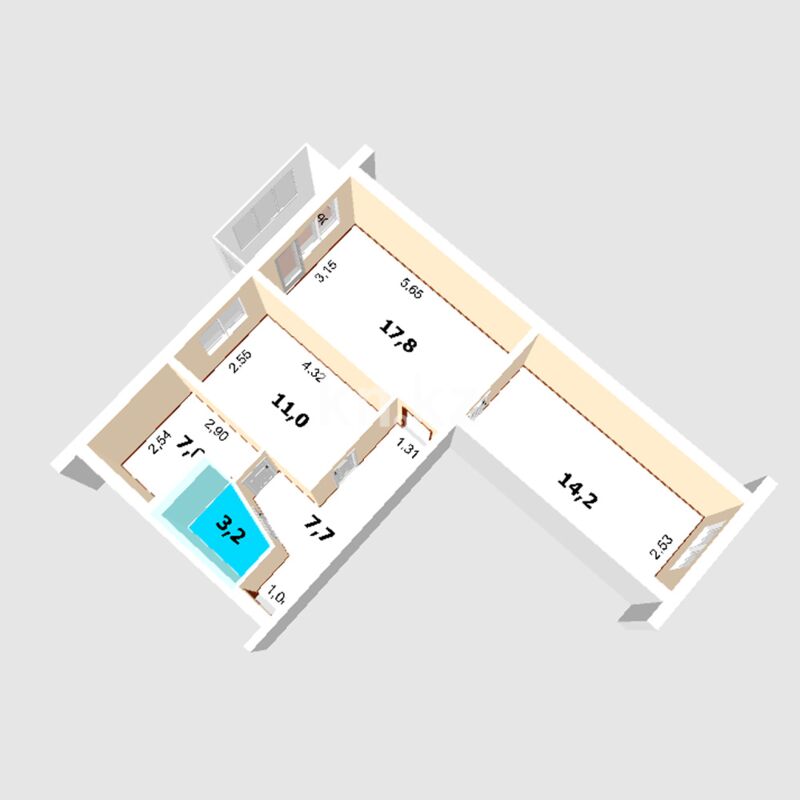 Продажа 3-комнатной квартиры, 61.7 м² - Продажа трехкомнатных квартир в панельном доме в Казахстане - страница 63 фото 8 из 18