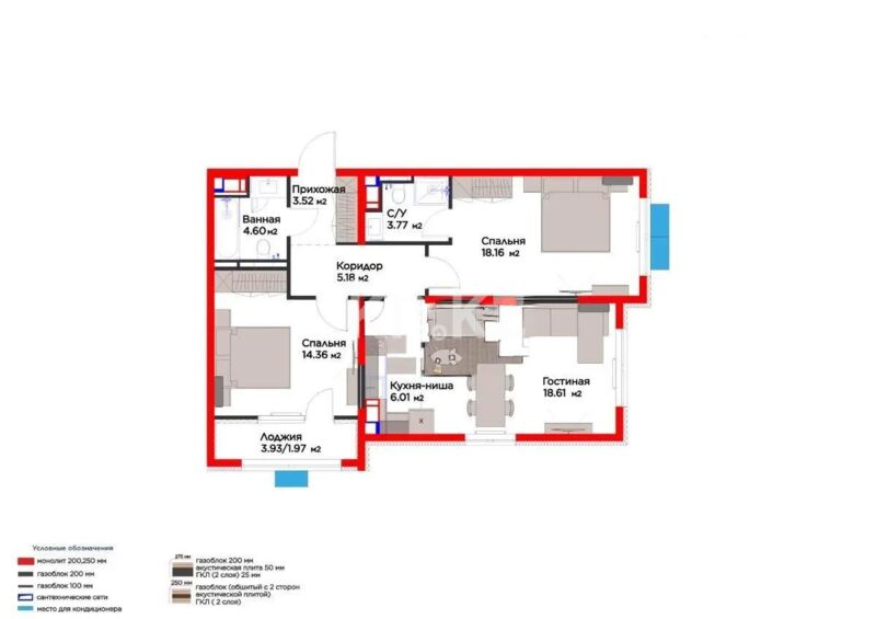 Продажа 3-комнатной квартиры, 76.18 м² - Продажа трехкомнатных квартир в монолитном доме в Алматы - страница 5 фото 1 из 1