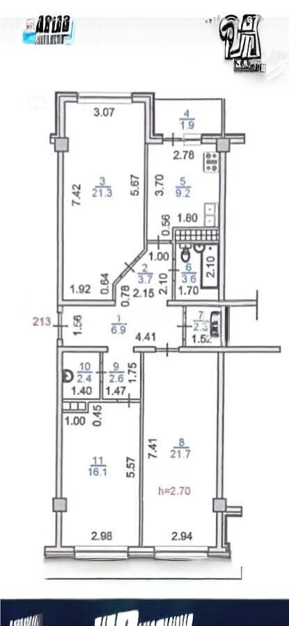 Продажа 3-комнатной квартиры, 98 м² - Продажа квартир в монолитно-каркасном доме в Алматы - страница 3 фото 1 из 1