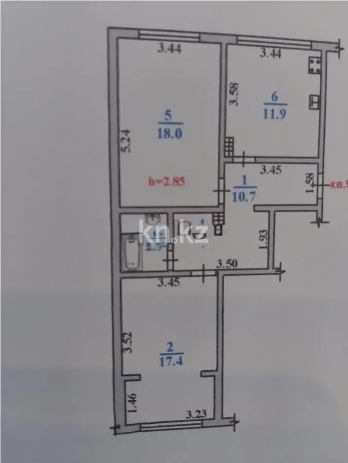 Продажа 2-комнатной квартиры, 62 м² - Продажа двухкомнатных квартир в панельном доме в Казахстане - страница 81 фото 1 из 1