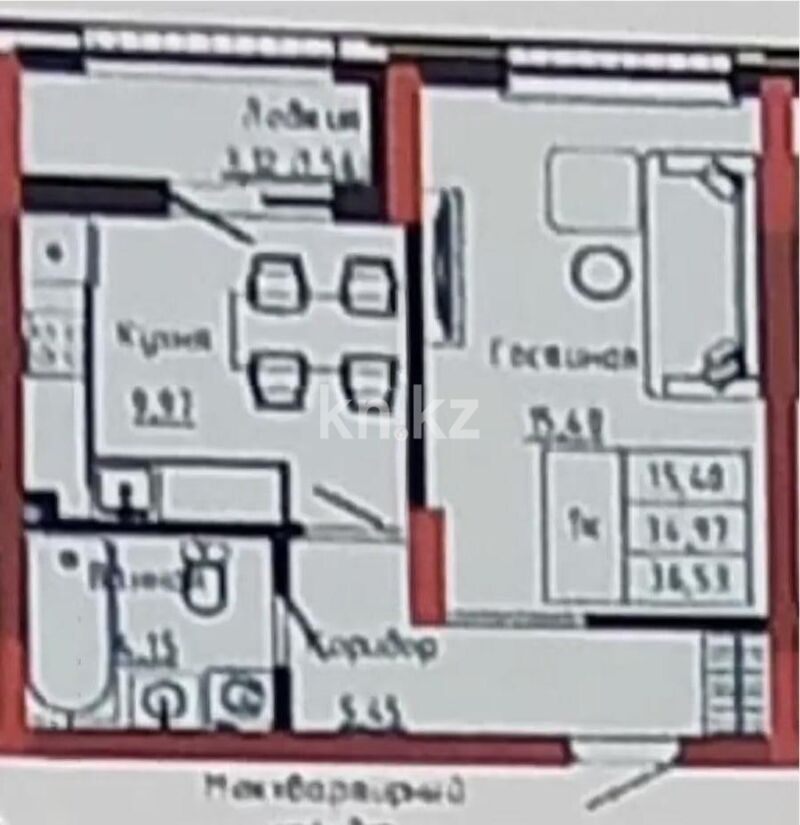Продажа 1-комнатной квартиры, 36.6 м² - Продажа однокомнатных квартир в р-не Нура Астаны - страница 18 фото 1 из 1