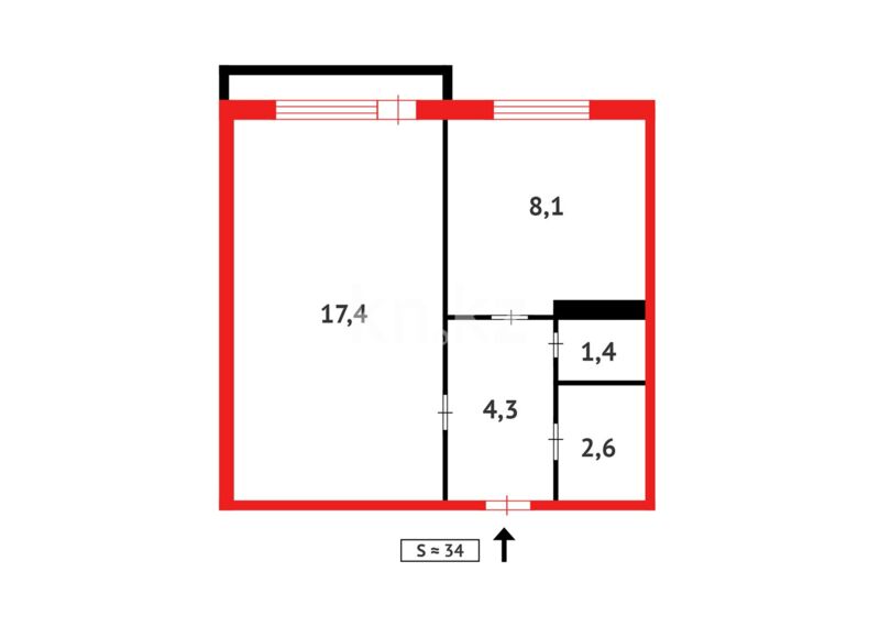 Продажа 1-комнатной квартиры, 34 м² - Продажа квартир в панельном доме в Казахстане - страница 41 фото 10 из 10
