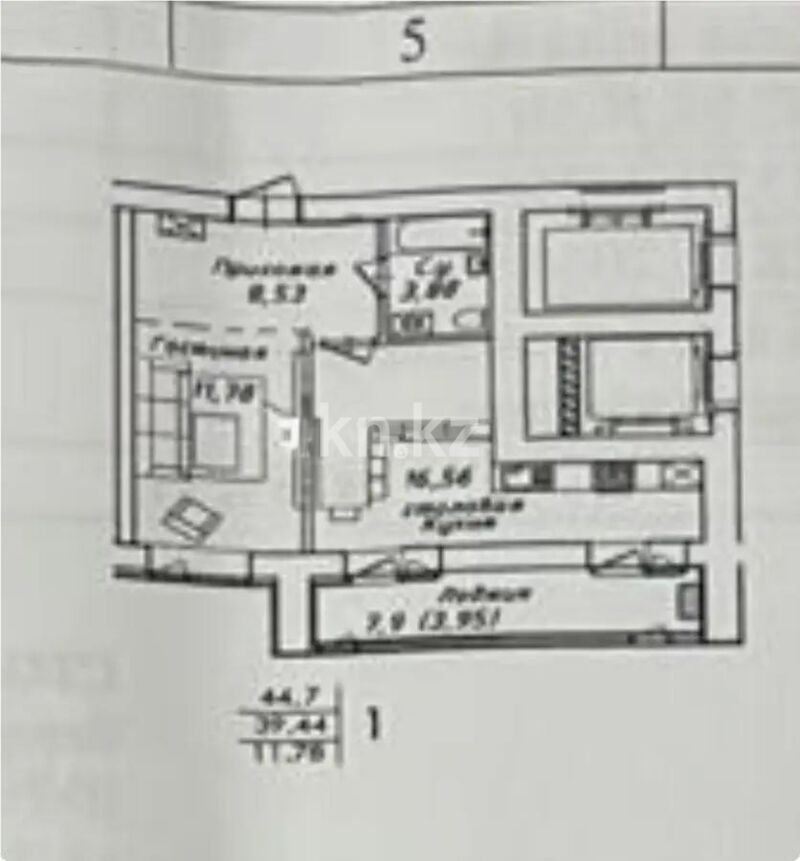 Продажа 1-комнатной квартиры, 44.7 м² - Продажа однокомнатных квартир в р-не Сарайшык Астаны - страница 34 фото 1 из 1